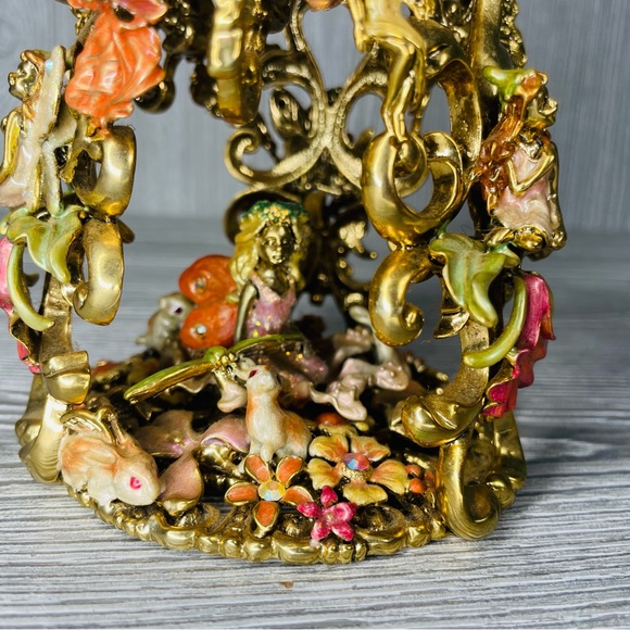 RARE Kirks Folly Fairies Bunny Candle Holder Stand  Fairyland Fantasy Magical - Picture 3 of 16